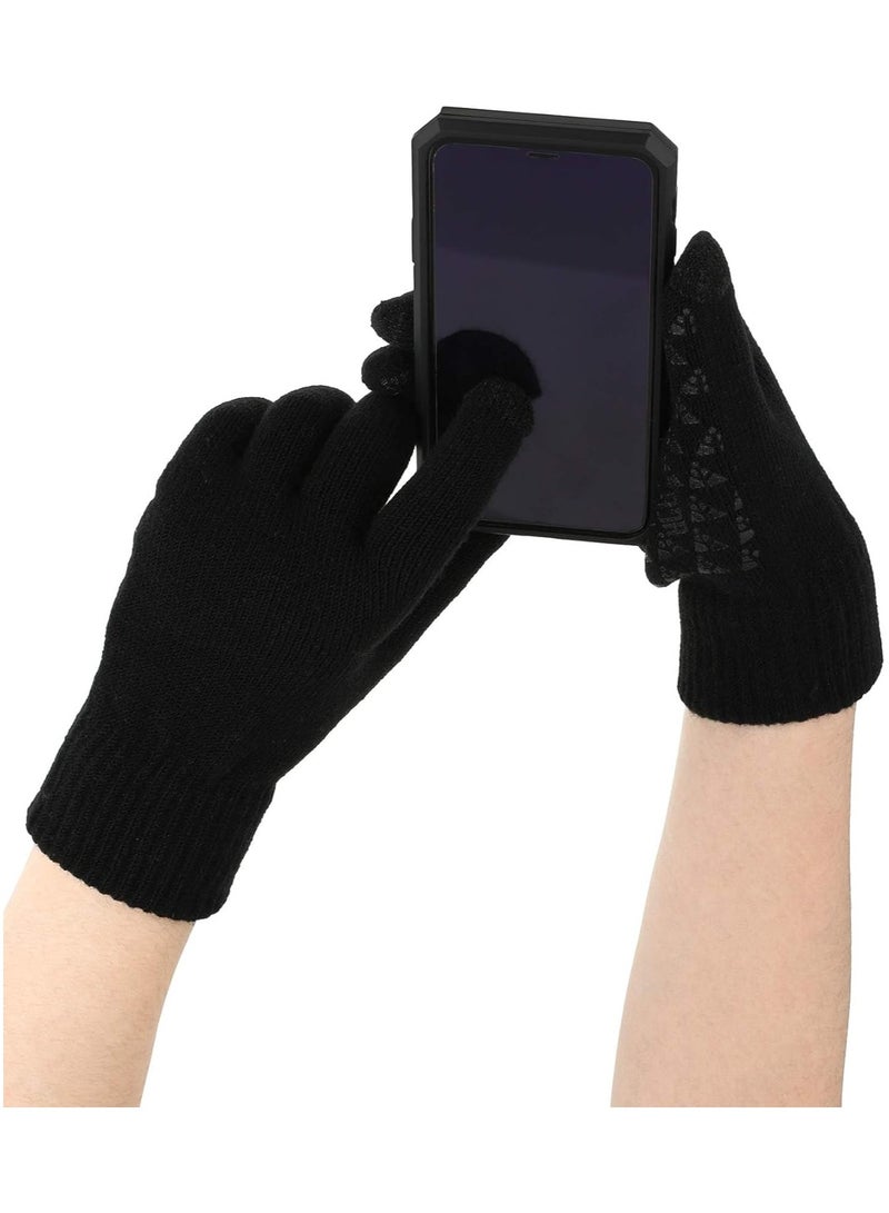 KOWVOWZ 3 Pieces Winter Beanie Hat Scarf Gloves, Gloves Neck Warmer Set, Hat Scarf Set Winter Beanie Hat Scarf, Winter Beanie Hat Scarf Touchscreen Gloves Set for Women Men - Image 4