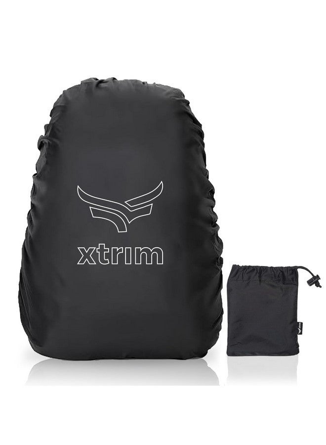 Xtrim 100% Rain & Dust Proof Protector for Standard Back Pack (Upto 40 L), Rain Cover for Bags with Storage Pouch, Seasonal Rain Cover for School Bags, Specially for Trekking & Camping (Black) - Image 1