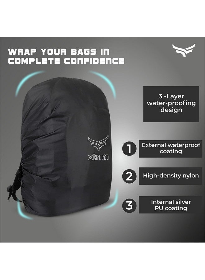 Xtrim 100% Rain & Dust Proof Protector for Standard Back Pack (Upto 40 L), Rain Cover for Bags with Storage Pouch, Seasonal Rain Cover for School Bags, Specially for Trekking & Camping (Black) - Image 3