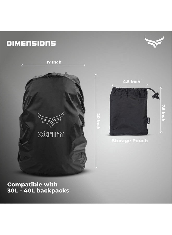 Xtrim 100% Rain & Dust Proof Protector for Standard Back Pack (Upto 40 L), Rain Cover for Bags with Storage Pouch, Seasonal Rain Cover for School Bags, Specially for Trekking & Camping (Black) - Image 5