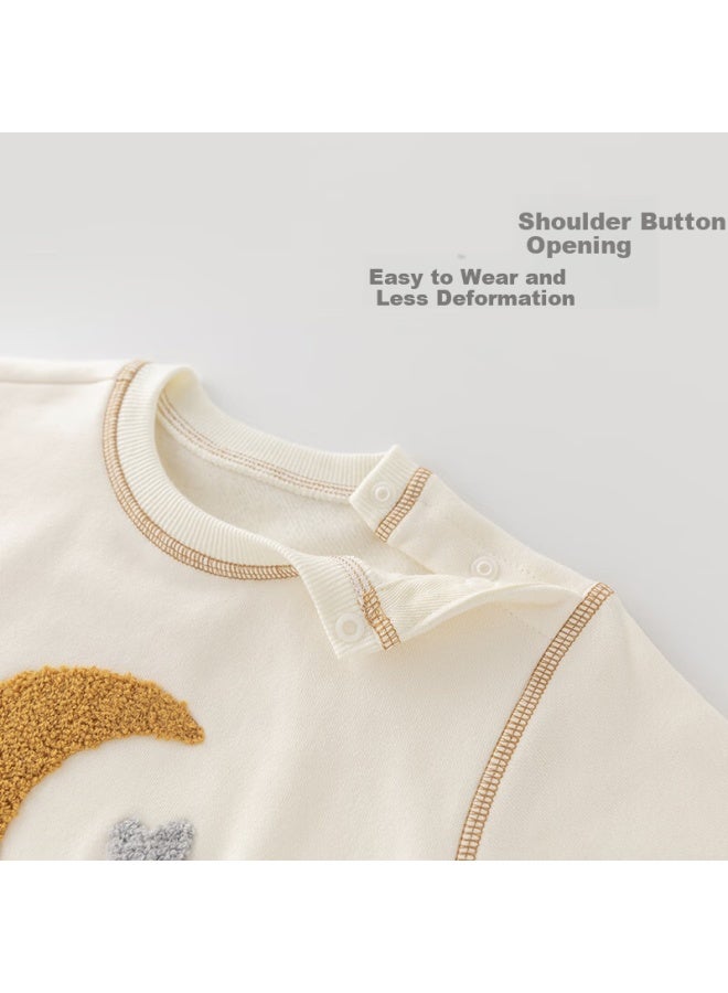 Good bear Guaiqixiong Baby Spring And Autumn Fleece Romper, Cute Uni Infant Onesie, Outdoor Warm Clothing, Autumn And Winter Sweatshirt - Image 3