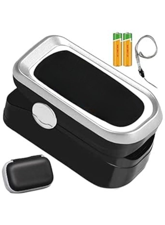 مقياس تأكسج نبضي بالأصبع – يعرض 4 بيانات منها معدل التنفس – جهاز قياس الأكسجين ونبض القلب بشاشة OLED – يشمل بطاريات وجراب وحبل تعليق - Image 1