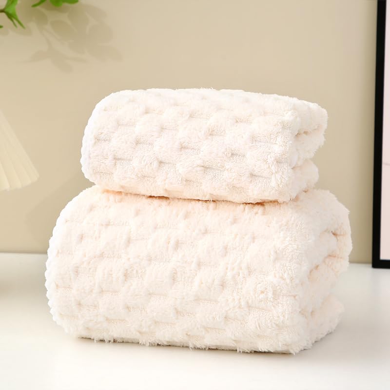 Home-Cloud Microfiber Soft & Fuffy Bath Towel 400 GSM with Hanging Loop| 3X Softer Than Cotton Towels | Highly Absorbent| Perfect for Home, Pool & Gym | Set of 2 (1Bath(140x72cm), 1Face Towel(75x35cm) - Image 1
