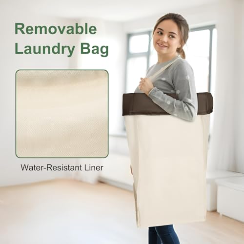 Mefirt 2PK Rolling Laundry Basket with Wheels, Laundry Hamper with Wheels Laundry Sorter Cart, Narrow Slim Clothes Hamper Organizer with Sturdy Metal Frame - Image 3