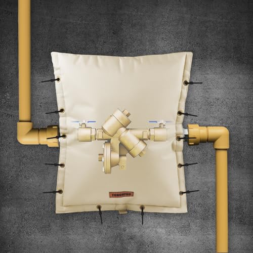 TOHONFOO 3-Way Opening Backflow Preventer Pipe Insulation Cover (5°F) - Irrigation Sprinkler Valve Cover - Water Well Pump Cover - Sturdy 5 Layers for Winter Freeze Protection (18" W x 34" H, Beige) - Image 5