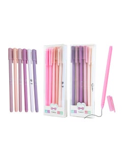 KASTWAVE Liquid Ink Gel Rollerball Pen 12Pcs 0.5mm Writing Pens Pastel Black Ink Pens Ballpoint Gel Pens Quick Drying Fine Point Pens Aesthetic Pens Multipack Liquid Ink Pens Fibre Pens for Writing  - Image 1