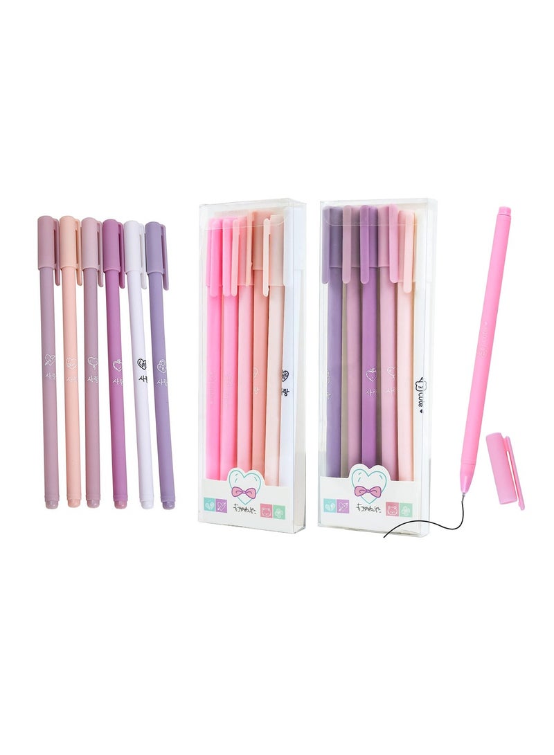 KASTWAVE Liquid Ink Gel Rollerball Pen 12Pcs 0.5mm Writing Pens Pastel Black Ink Pens Ballpoint Gel Pens Quick Drying Fine Point Pens Aesthetic Pens Multipack Liquid Ink Pens Fibre Pens for Writing - Image 1