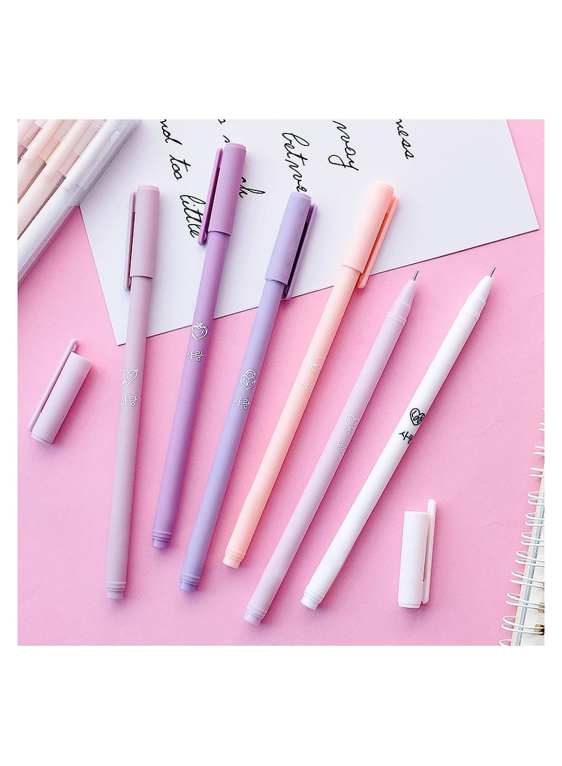 KASTWAVE Liquid Ink Gel Rollerball Pen 12Pcs 0.5mm Writing Pens Pastel Black Ink Pens Ballpoint Gel Pens Quick Drying Fine Point Pens Aesthetic Pens Multipack Liquid Ink Pens Fibre Pens for Writing - Image 5