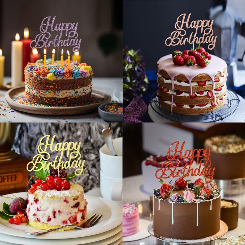 بيشيدا Beishida 1 حزمة عيد ميلاد سعيد توببر سوداء بريق الديكور ديكور 15th 18th 18th 30th كعكة عيد الميلاد الزخرفة للرجال لوازم الحفلات - Image 4