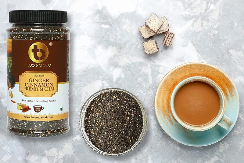 Two & A Bud Two and a Bud Adrak Cinnamon Chai Authentic Masala Chai Patti Ginger and Cinnamon Tea for Traditional Flavor Caffeine-Free Tea-500 gm - Image 3