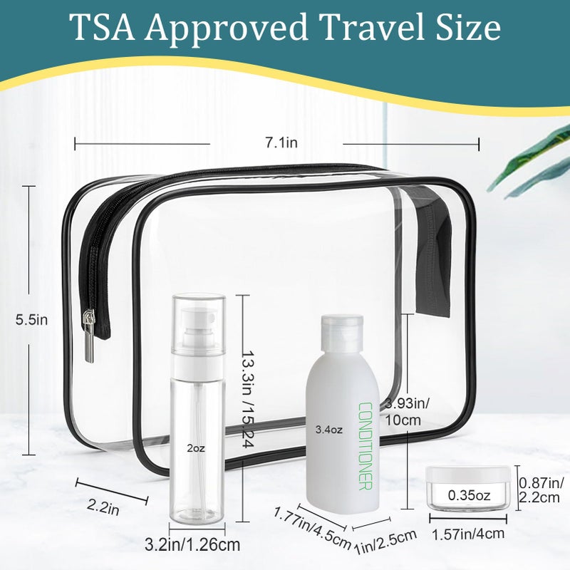 Cosywell Travel Bottles for Toiletries 9PCS Shampoo Bottles TSA Approved Toiletry Bottle Leakproof Plastic Cream Jars Refillable Cream Lotion Travel Essential Toiletrie(White) - Image 2
