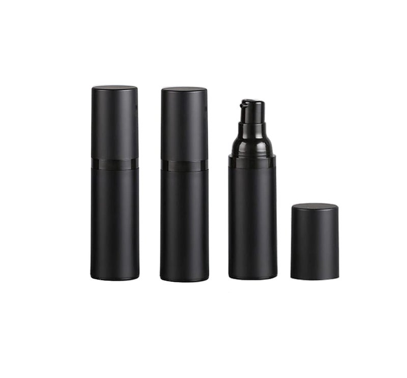 Wresty 3 Pack Black Airless Pump Bottle Travel Lotion Bottles Cosmetic Cream Bottle Vacuum Pump Bottles Makeup Dispenser Container 30ml1oz