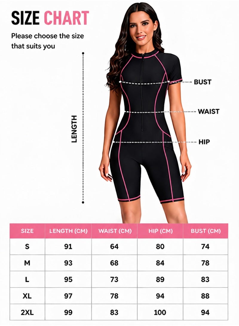 FUREUL Women's One-piece Short Sleeve Quick Dry Swimsuit|Short Sleeve Sun Protection Swimsuit |Skinny Conservative Quick Dry Sports One-piece Swimsuit for Beach and Pool - Image 4