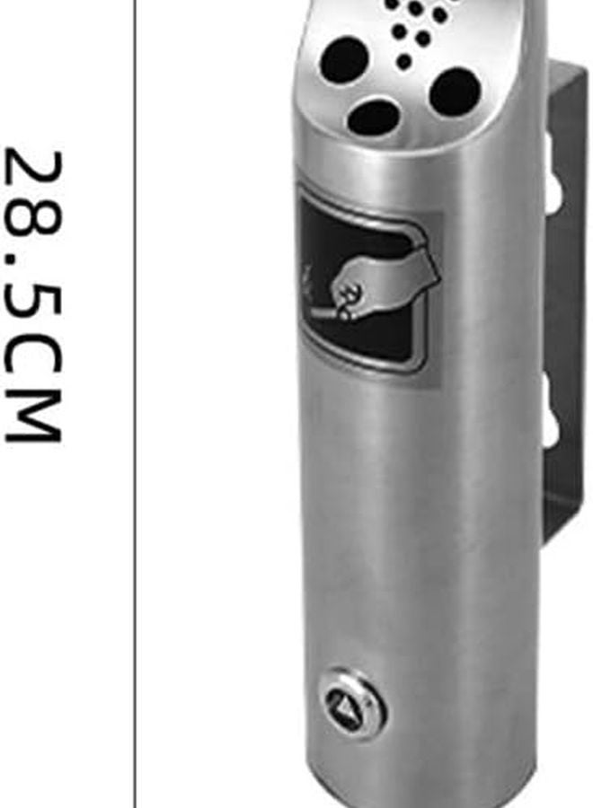 جدار جبل الفولاذ المقاوم للصدأ عمود الرماد دخان طفاية النفايات يمكن صغير الحجم الداخلية في الهواء الطلق شرفة - Image 3