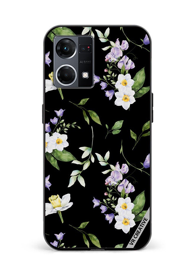 VR CREATIVE Protective Case Cover For Oppo Reno8 4G Flower Design Multicolour - Image 1