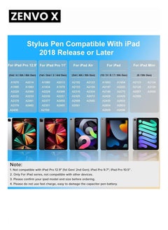 zenvo X Pens for Touch Screens, Magnetic Adsorption, Fast Charge, High Precision Stylus for iPad (2018-2022), iPad (10/9/8/7/6th), iPad Pro (11/12.9in), iPad Mini (6/5th), iPad Air (5/4/3rd Gen)  - Image 4