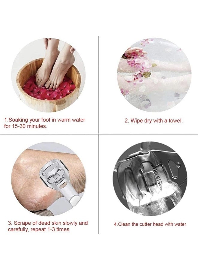 أداة تقشير القدم - مزيل للكالو ومكشطة لتقشير الجلد الميت - عناية احترافية بالقدمين للمنزل والسفر متعدد الألوان - Image 4
