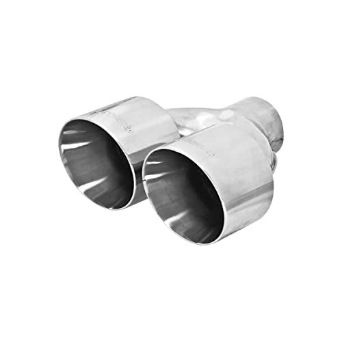 Flowmaster 15391 Exhaust Tip Dual 4 Inch Angle Cut Polished 304 Stainless Steel Fits 2.50 Inch Tubing Weld on - Image 1