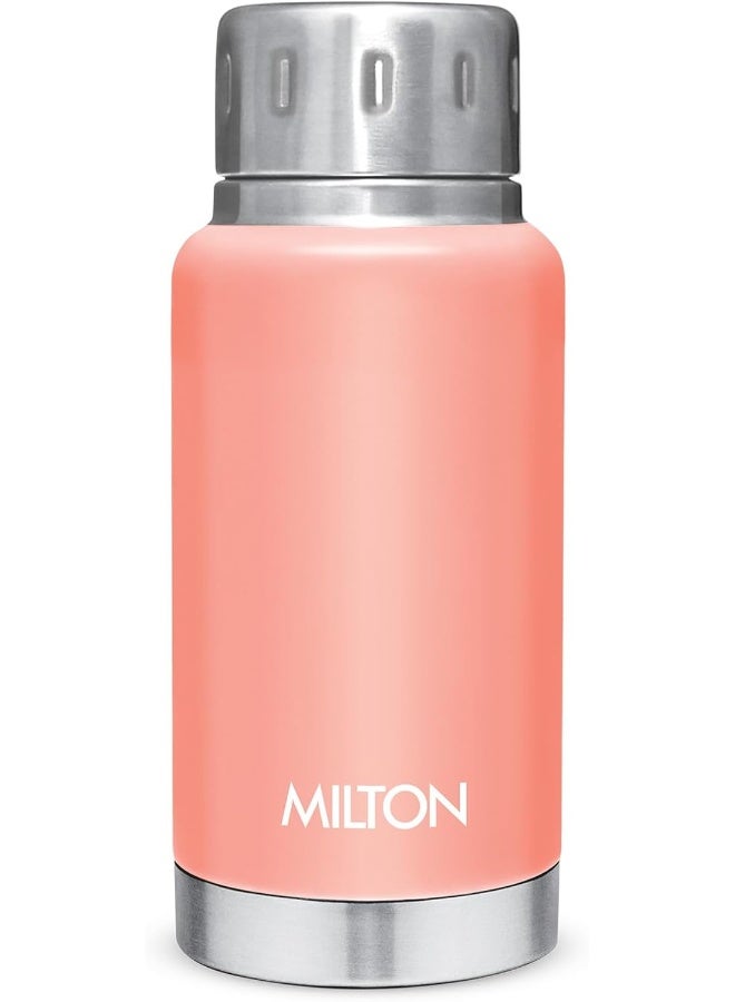 Milton 160ml Stainless Steel Water Bottle – Small Vacuum Insulated Flask Keeps Drinks Hot or Cold for 24 Hours, Leakproof Metal Flask for Travel, Office, Gym & School – Elfin Peach