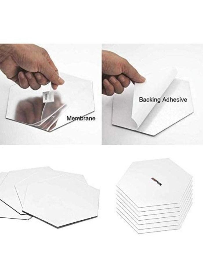 ماركة غير محددة - ملصقات حائط اكريليك ثلاثية الابعاد بتصميم سداسي الشكل لتزيين الحائط والمنزل والمكتب وغرفة المعيشة وغرفة النوم والاريكة والتلفزيون - عبوة من 20 قطعة (فضي) - Image 1