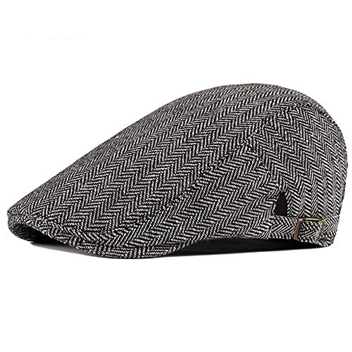 Qunson 2 Pack Men's Adjustable Flat Cap Ivy Gatsby Newsboy Hat - Image 3