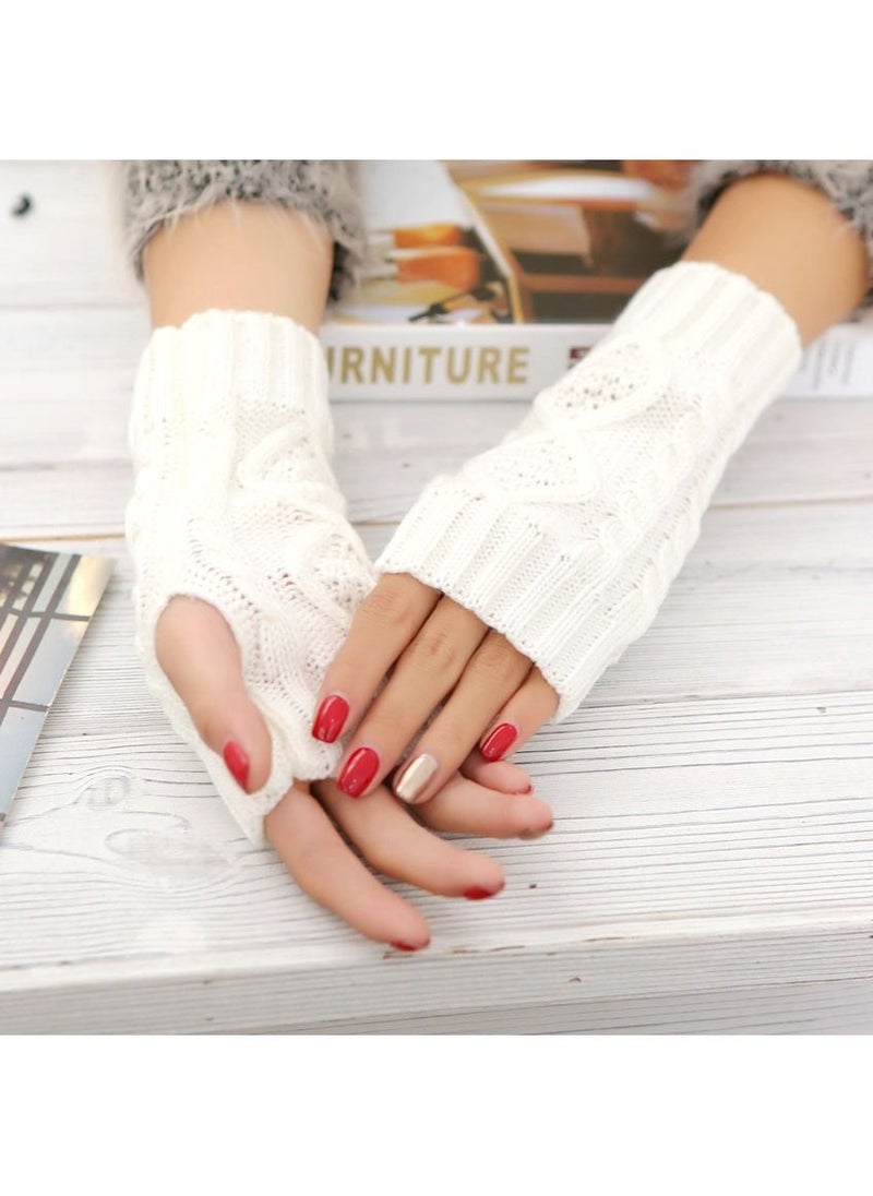 Loquat Fingerless Cotton Polyester Gloves Sleeves 