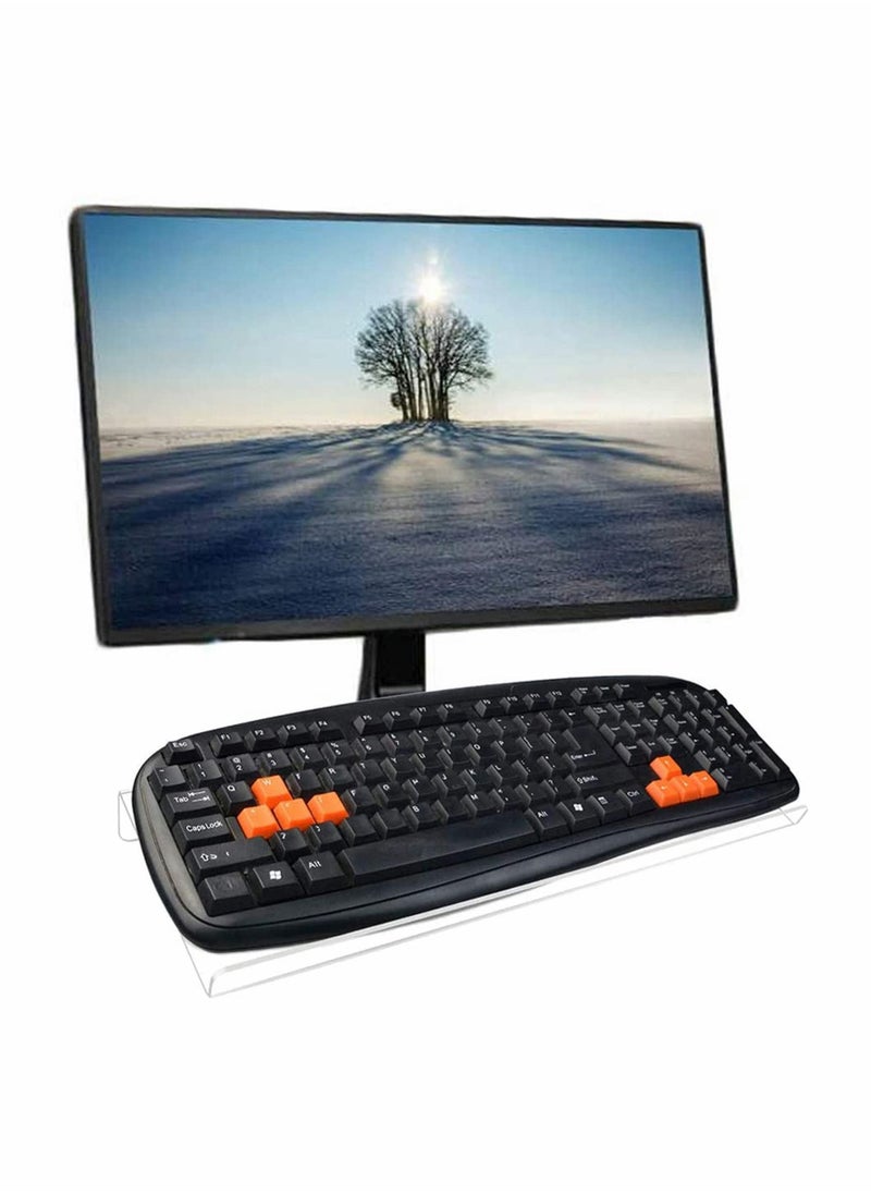 Excefore - Computer Keyboard Stand, Clear Acrylic Premium Tilted Computer Keyboard Holder, for Easy Ergonomic Typing, Upgraded Version Working at Office Desk, Computer Gaming at Home - Image 1