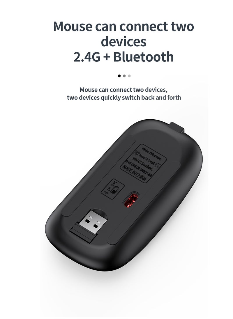 بروتيكت - مجموعة لوحة مفاتيح وفأرة لاسلكية قابلة لإعادة الشحن 2.4G + بلوتوث بحجم كامل للكمبيوتر الشخصي، اللابتوب، سطح المكتب، آي ماك، آيباد، آيفون | توصيل وتشغيل، مدمجة ومريحة - Image 1