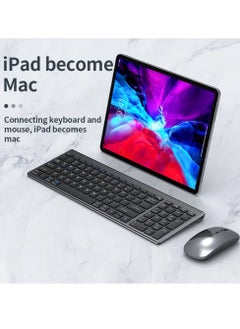 Protect Full size Rechargeable 2.4G Wireless & Bluetooth Keyboard+Mouse set for PC Laptop Desktop iMac iPad iPhone  - Image 5