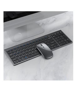 Protect Full size Rechargeable 2.4G Wireless & Bluetooth Keyboard+Mouse set for PC Laptop Desktop iMac iPad iPhone  - Image 2