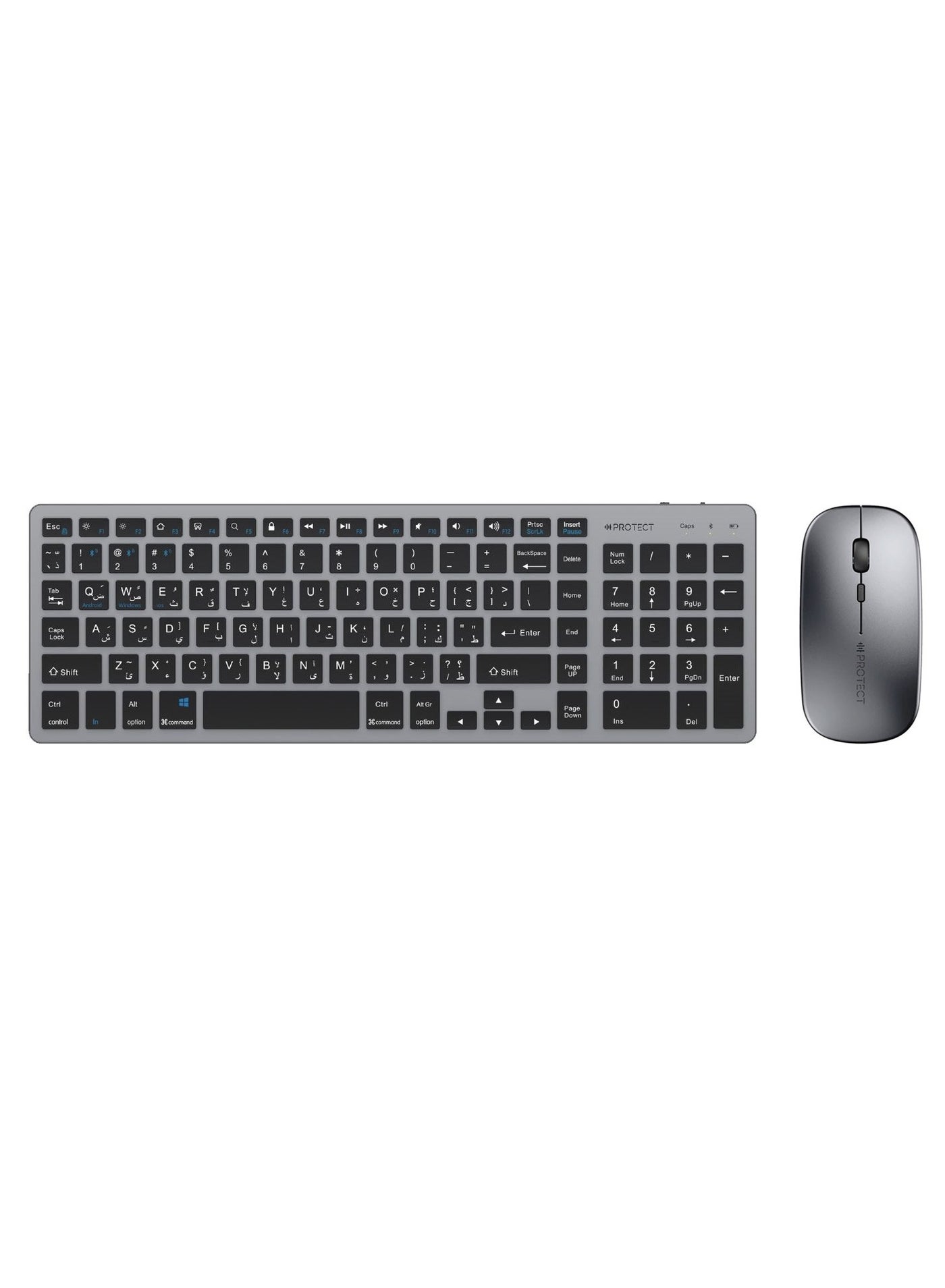 Protect Rechargeable Bluetooth Keyboard and Mouse Combo | Slim Silent Full Size | Multi-Device for PC Laptop Desktop MacBook iPad iPhone Android