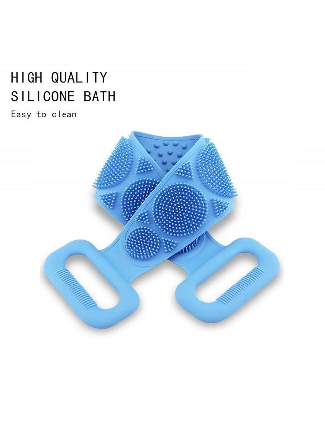 black sparrow Silicone Body Back Scrubber, Double Side Bathing Brush for Skin Deep Cleaning Massage, Dead Skin Removal Exfoliating Belt for Shower, Body Brush for Bathing - Image 3