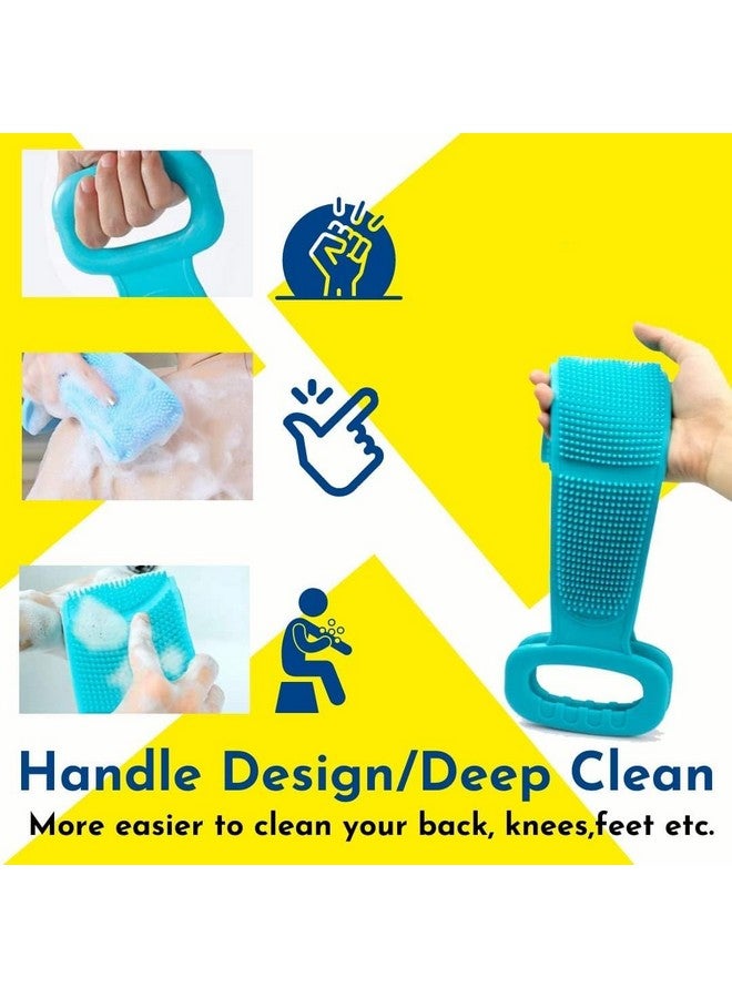 black sparrow Silicone Body Back Scrubber, Double Side Bathing Brush for Skin Deep Cleaning Massage, Dead Skin Removal Exfoliating Belt for Shower, Body Brush for Bathing - Image 4