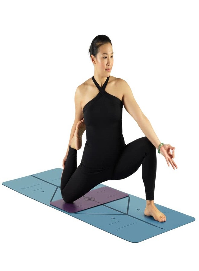 Liforme Yoga Pad - Patented Alignment System, Warrior-like Grip, Non-slip, Eco-friendly and biodegradable, 4.2mm thick pad for knee, elbow and hand support during Yoga (Purple) - Image 2