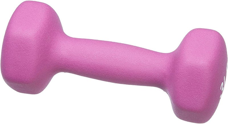 FUXION Neoprene Dumbbell Hand Weights, Sets of 2 with Multiple Weight Options, Hexagon Non-Slip Weights for Home Gym Yoga Pilates Workout, pink - Image 4
