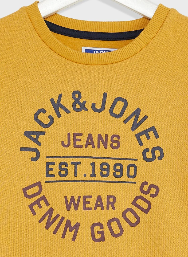 Jack & Jones Junior Kids Logo Round Neck Sweatshirt