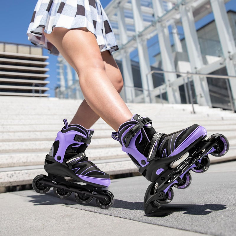 2PM SPORTS Kids Adjustable Inline Skates Ages 4-12, Youth Inlie Skates for Girls Boys 5-8 8-12 with Full Light Up Wheels, Beginner Women Adult Skates - Purple Medium - Image 5