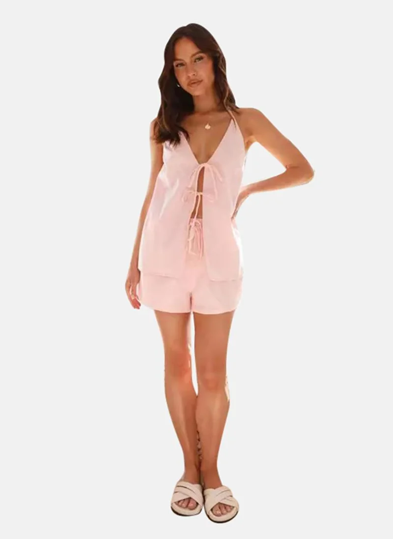 يونيكي Pink Top With Shorts Co-Ords