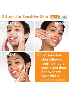 AcneFree Acne Free 3-Step Acne Treatment Kit with Salicylic Acid Face Wash, Alcohol-Free Toner, & Benzoyl Peroxide Lotion for Sensitive Skin and Fighting Breakouts, 24 Hour Face Clearing System  - Image 3