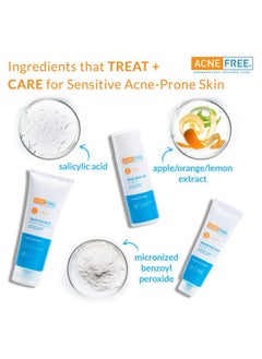 AcneFree Acne Free 3-Step Acne Treatment Kit with Salicylic Acid Face Wash, Alcohol-Free Toner, & Benzoyl Peroxide Lotion for Sensitive Skin and Fighting Breakouts, 24 Hour Face Clearing System  - Image 5