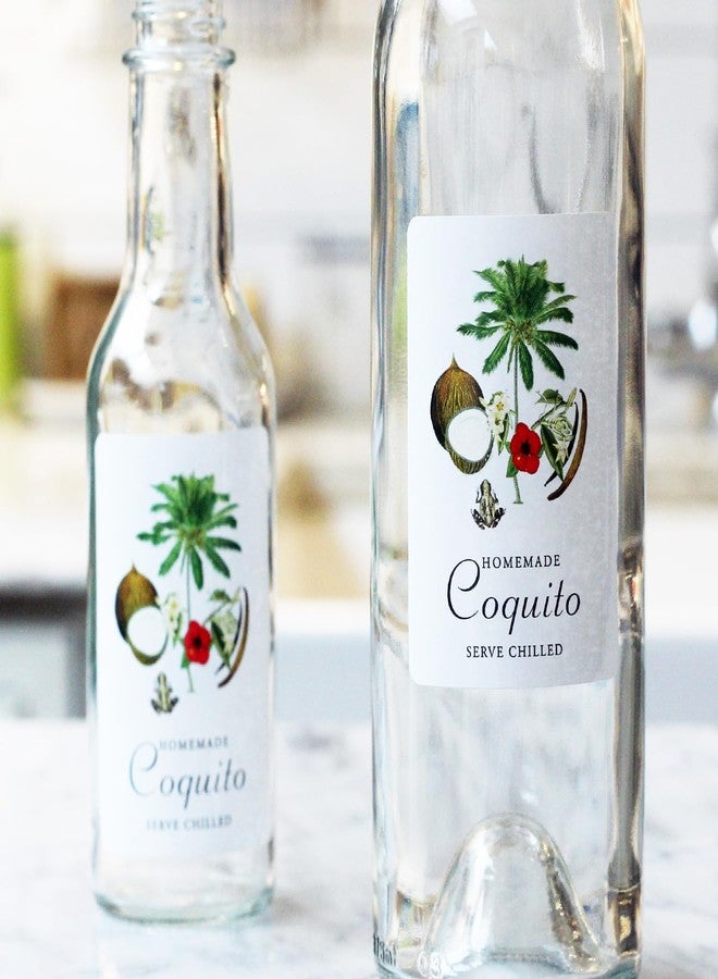 Nancy Nikko COQUITO (Hibiscus) Labels with Graphic of Coconut, Vanilla Bean, Palm Tree, Frog and Hibiscus. 2" Wide X 3" Tall (12) - Image 2