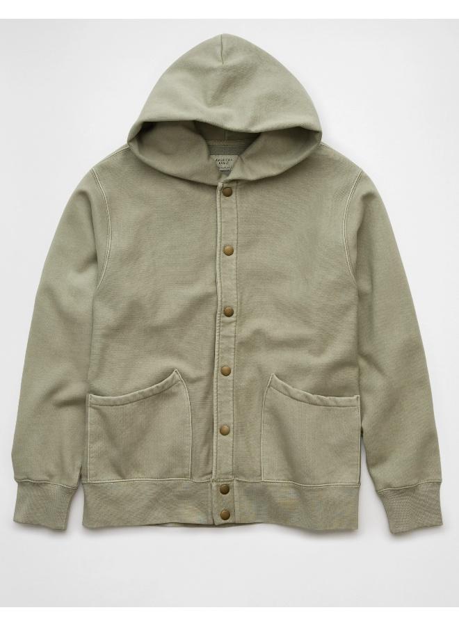 American Eagle AE Heavyweight Fleece Button-Up Hoodie - Image 3
