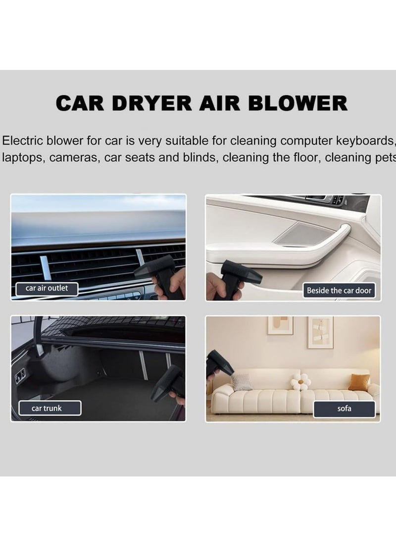 TIGER نفاخ هواء محمول بدون سلك - أداة تنظيف وتجفيف تعمل بالبطارية - نفاخ هواء أسود مدمج وخفيف الوزن لتنظيف المنزل والسيارة والإلكترونيات - تدفق هواء قوي لمهام التجفيف والتنظيف السريعة - Image 2