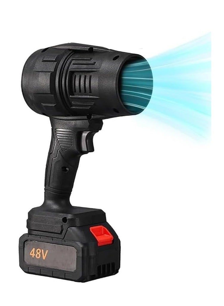 TIGER نفاخ هواء محمول بدون سلك - أداة تنظيف وتجفيف تعمل بالبطارية - نفاخ هواء أسود مدمج وخفيف الوزن لتنظيف المنزل والسيارة والإلكترونيات - تدفق هواء قوي لمهام التجفيف والتنظيف السريعة - Image 1