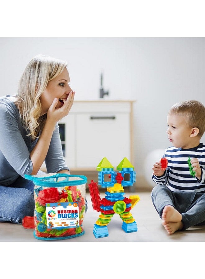 teytoy My First Baby Building Toys, 150pcs Bristle Shape 3D Building Blocks Toy Set, STEM Educational Preschool Toys, Building Blocks for Kids Ages 4-8 Years Old - Image 3