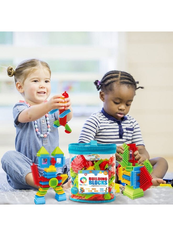 teytoy My First Baby Building Toys, 150pcs Bristle Shape 3D Building Blocks Toy Set, STEM Educational Preschool Toys, Building Blocks for Kids Ages 4-8 Years Old - Image 2