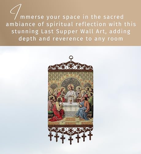Trendzeen The Last Supper Wall Art - 15 Inch Decorative Tapestry of The Last Supper Picture For Dining Room, Living Room, Home, Office Decoration - La Ultima Cena Cuadro Para Comedor - Can Hang - Image 2
