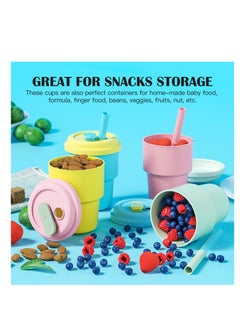 Generic Kids Cups With Straws And Lids Kids Tumbler Set Bpa Free Toddler Straw Cups With Silicone Sleeves And Silicone Straws With Stopper, Spill Proof Cups For Kids  - Image 3