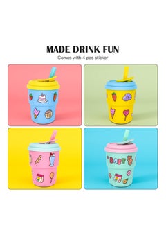Generic Kids Cups With Straws And Lids Kids Tumbler Set Bpa Free Toddler Straw Cups With Silicone Sleeves And Silicone Straws With Stopper, Spill Proof Cups For Kids  - Image 5
