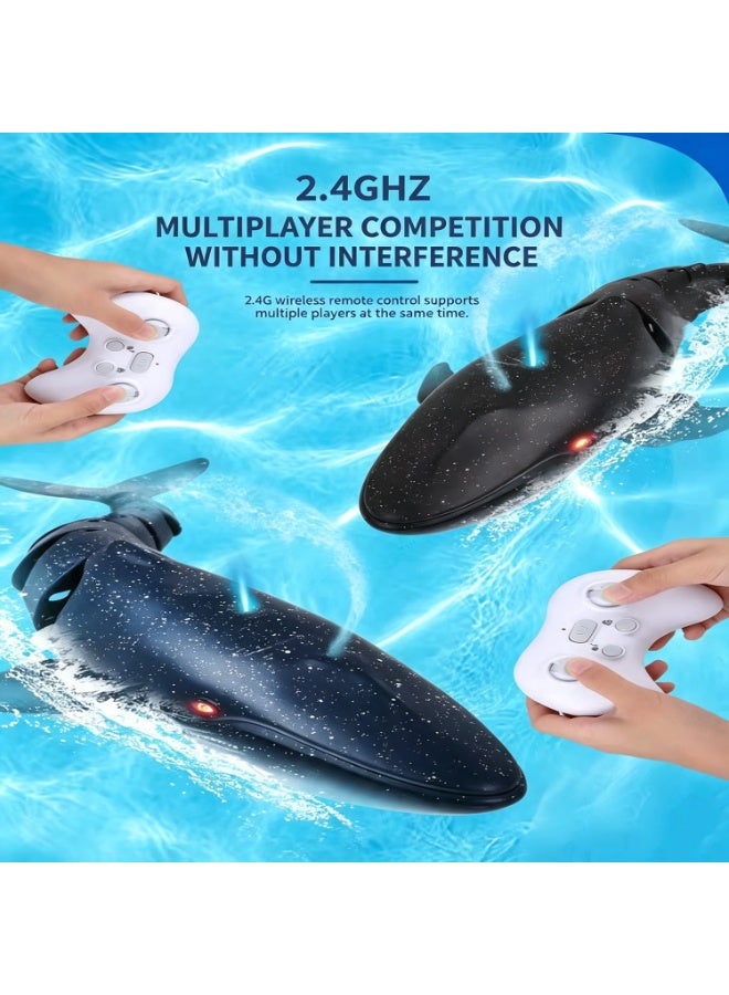 1:18 Scale Remote-Controlled Whale Shark, 360° Omnidirectional Turning, 180° Flexible Tail Swing, Equipped With Cool Led Lights, Water Jet Spray, And Automatic Programmable Cruise Control. The Best Summer Toy And Birthday Gift For Kids! - Image 2